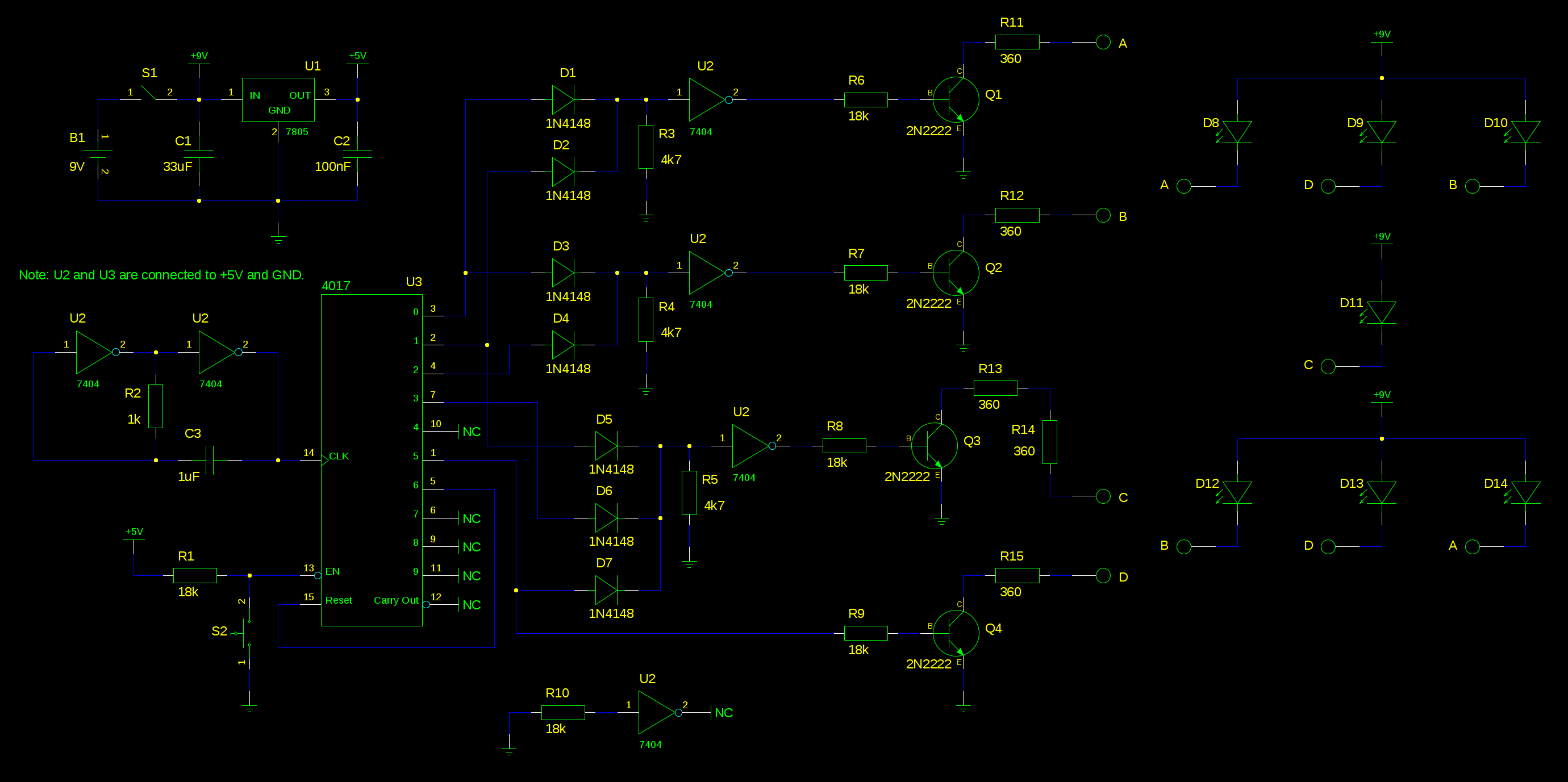 Schematics of the dice